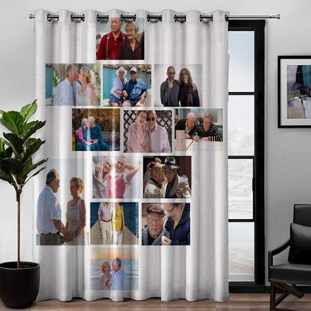 Modern Multiple Photo Collage Customized Photo Printed Curtain