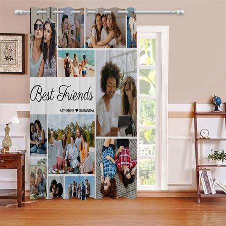 Best Friend Photo Collage Customized Photo Printed Curtain