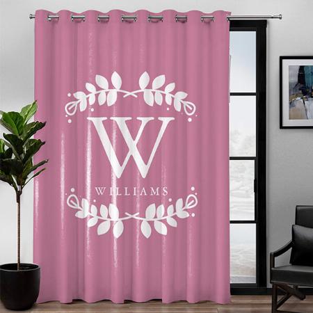 Beautiful Rose Pink Monogram Customized Photo Printed Curtain