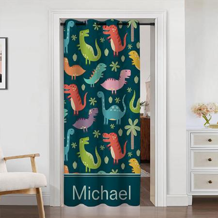 Cute Dinosaur Pattern Design Customized Photo Printed Curtain