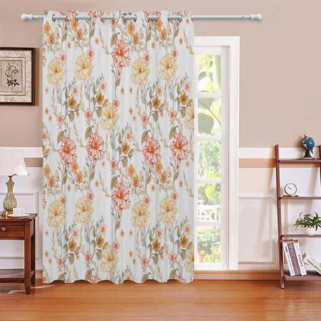 Vintage Rose Peach Pink Botanical Floral Customized Photo Printed Curtain