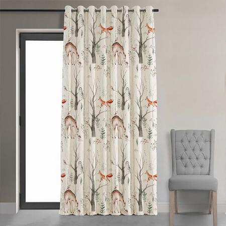 Forest Animals Design Customized Photo Printed Curtain