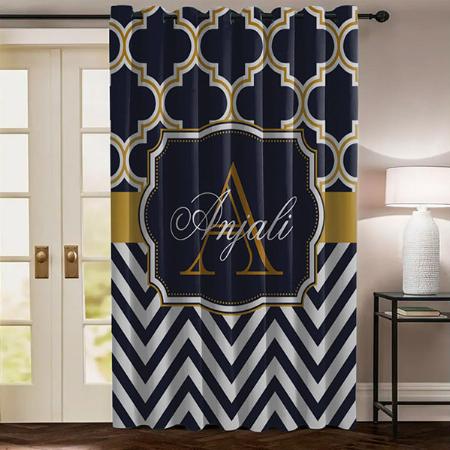 Quatrefoil Design Customized Photo Printed Curtain