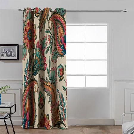 Floral Design Customized Photo Printed Curtain