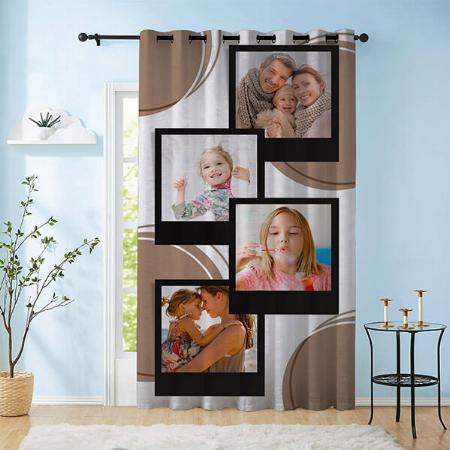 Modern Photo Collage Customized Photo Printed Curtain