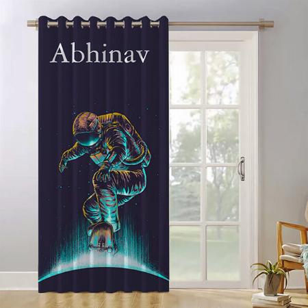 Astronaut Design Customized Photo Printed Curtain