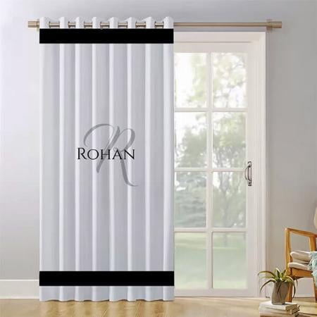 Modern Stripes Black and White Customized Photo Printed Curtain