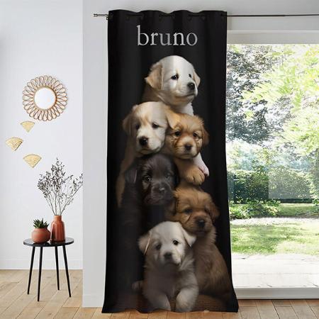 Modern Pet Photo Customized Photo Printed Curtain