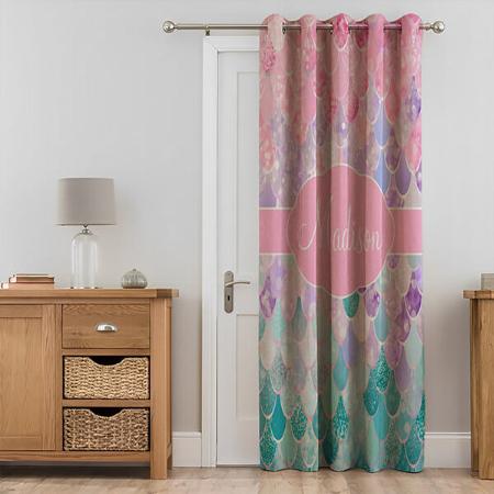 Cute Girly Ombre Mermaid Pattern Customized Photo Printed Curtain
