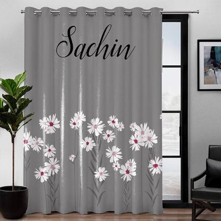 Daisy Floral Design Customized Photo Printed Curtain