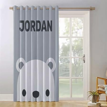 Cute Little Polar Bear Customized Photo Printed Curtain