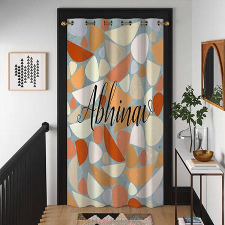 Modern Abstract Pastel Geometric Customized Photo Printed Curtain