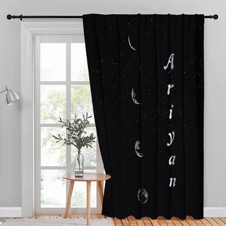 Moon Design Customized Photo Printed Curtain