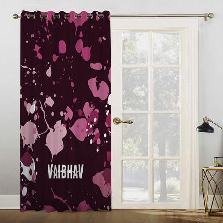 Abstract Purple Pink Paint Splatter Splash Drops Customized Photo Printed Curtain