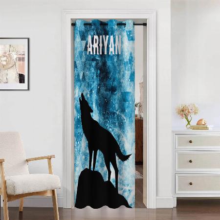 Howling Winter Wolf Design Customized Photo Printed Curtain