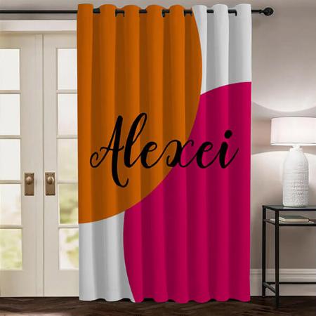 Modern Pink & Orange Abstract Customized Photo Printed Curtain