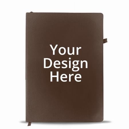 Hazelnut Brown Customized Photo Printed Notebook Diary - A5