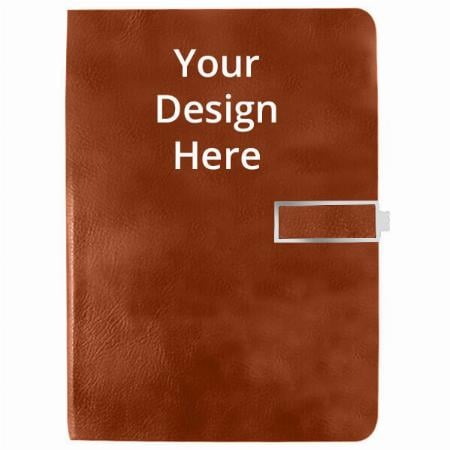 Almond Brown Customized Photo Printed Notebook Diary - A5
