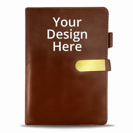 Caramel Brown Customized Photo Printed Notebook Diary - A5