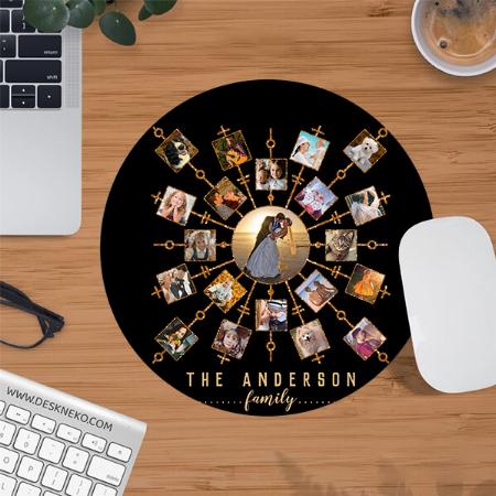 Family Photo Collage Customized Printed Circle Mousepad Photo Mouse Pad