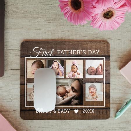 Happy Father's Day Photo Collage Customized Printed Rectangle Mousepad Photo Mouse Pad