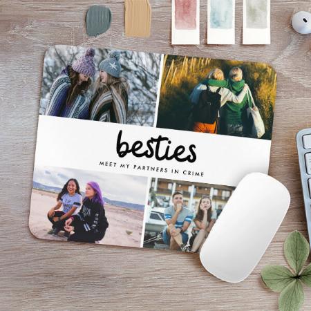 Best Friend Quote Photo Collage Customized Printed Rectangle Mousepad Photo Mouse Pad