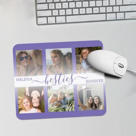 Modern Bestie Photo Collage Customized Printed Rectangle Mousepad Photo Mouse Pad