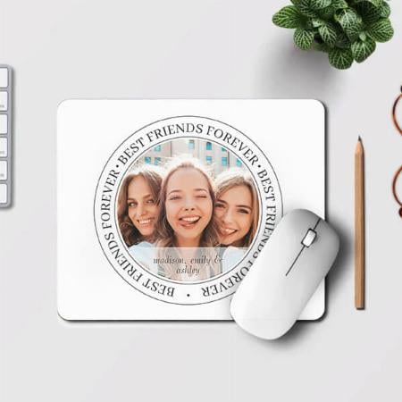 Bestfriends Forever BFF Simple Modern Photo Customized Printed Rectangle Mousepad Photo Mouse Pad