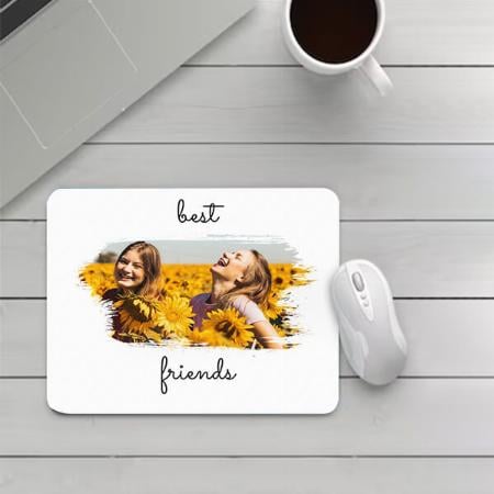 Elegant Best Friends Forever with Photo Customized Printed Rectangle Mousepad Photo Mouse Pad