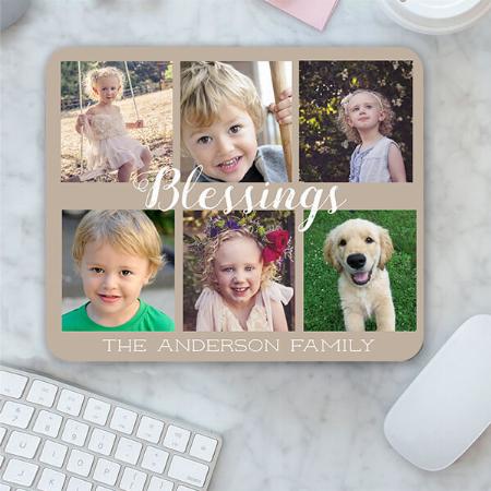 Blessings Script 6 Photo Customized Printed Rectangle Mousepad Photo Mouse Pad