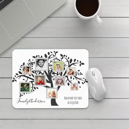 Family Tree Photo Collage Customized Printed Rectangle Mousepad Photo Mouse Pad