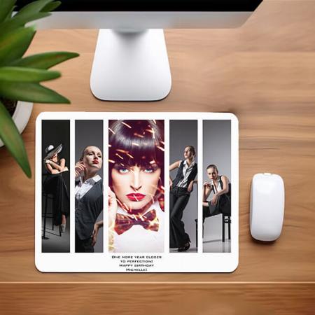 Modern Retro Style Portfolio Photo Collage Customized Printed Rectangle Mousepad Photo Mouse Pad