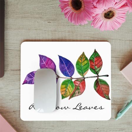 Watercolor Rainbow Leaves Customized Printed Rectangle Mousepad Photo Mouse Pad
