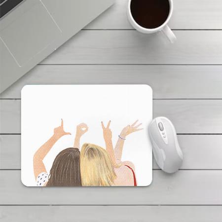 Love Watercolor Friends Customized Printed Rectangle Mousepad Photo Mouse Pad