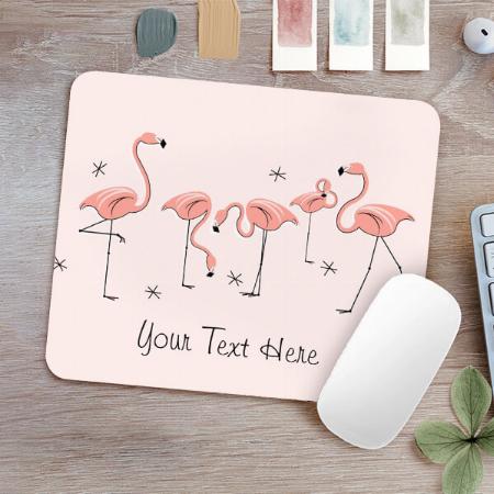 Flamingos Pink Group Design Customized Printed Rectangle Mousepad Photo Mouse Pad