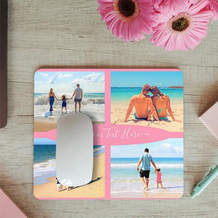 Pink Photo Collage Customized Printed Rectangle Mousepad Photo Mouse Pad