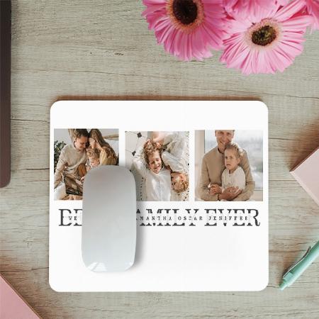 Trendy Collage Photo & Best Family Ever Design Customized Printed Rectangle Mousepad Photo Mouse Pad