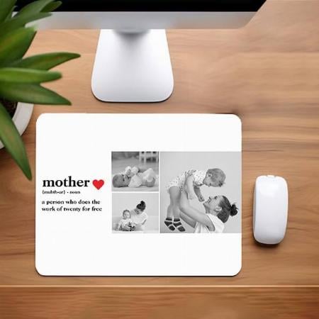 Modern Collage Photo for Mom Customized Printed Rectangle Mousepad Photo Mouse Pad
