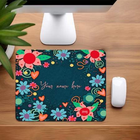Pretty Floral Design Customized Printed Rectangle Mousepad Photo Mouse Pad