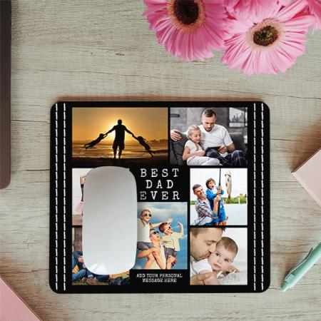 Best Dad Ever Photo Collage Customized Printed Rectangle Mousepad Photo Mouse Pad