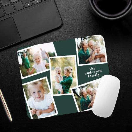 Modern Stylish Multi Photo Home Decor Green Customized Printed Rectangle Mousepad Photo Mouse Pad
