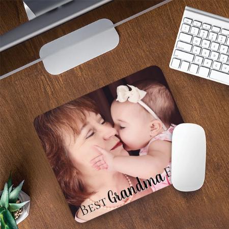 Cute Best Grandma Ever Photo Customized Printed Rectangle Mousepad Photo Mouse Pad