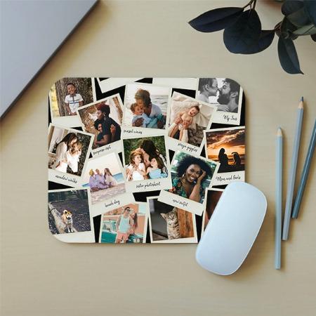 Vintage Snapshots Photo Customized Printed Rectangle Mousepad Photo Mouse Pad