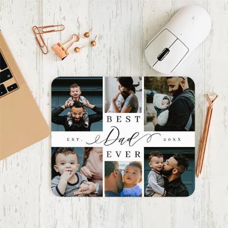 Best Dad Ever Father's Day 6 Photo Collage Customized Printed Rectangle Mousepad Photo Mouse Pad