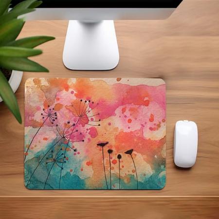 Abstract Watercolor Floral Art Mouse Customized Printed Rectangle Mousepad Photo Mouse Pad