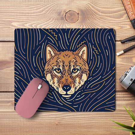 Wolf Portrait Design Customized Printed Rectangle Mousepad Photo Mouse Pad