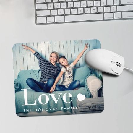 Love Photo and a Heart Design Customized Printed Rectangle Mousepad Photo Mouse Pad