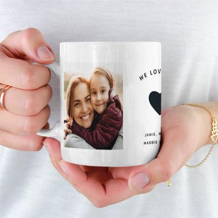 Two Photo with Heart Design Customized Photo Printed Coffee Mug
