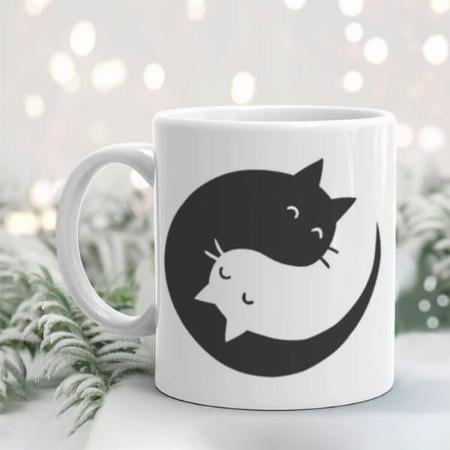 Cats Yin and Yang Design Customized Photo Printed Coffee Mug