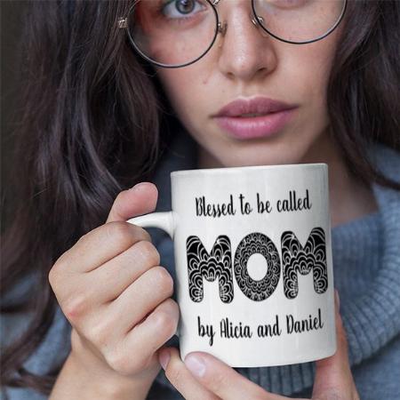 Blessed Mom Modern Mother's Day Photo Customized Photo Printed Coffee Mug
